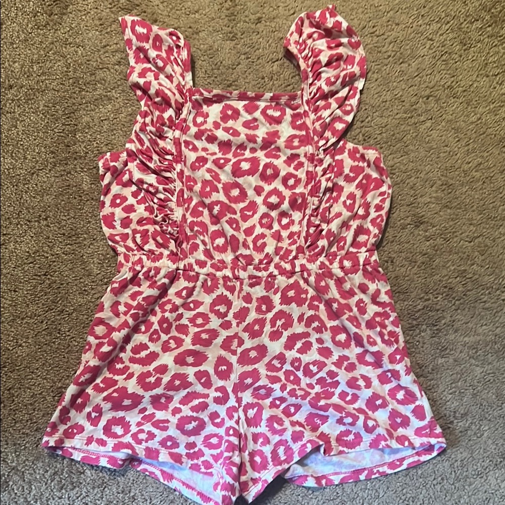 Harper Canyon Pink Leopard Print Kids Romper